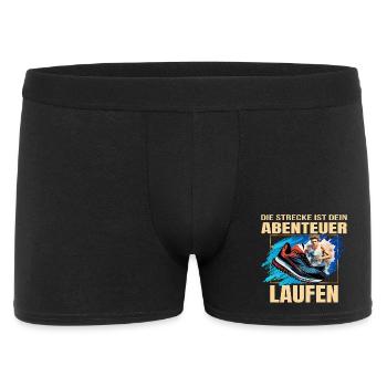 Laufen: Die Strecke ist dein Abenteuer - Männer Boxer Shorts - Schwarz - Vorne