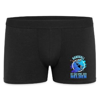 Handball ist das Spiel der Helden - Männer Boxer Shorts - Schwarz - Vorne