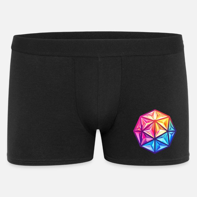 Geometric D20 D20 Cube – Fantasy RPG - Men's Boxer Shorts - black