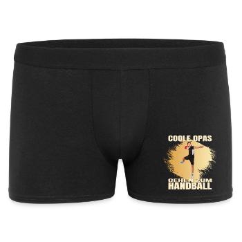 Coole Opas gehen zum Handball - Männer Boxer Shorts - Schwarz - Vorne