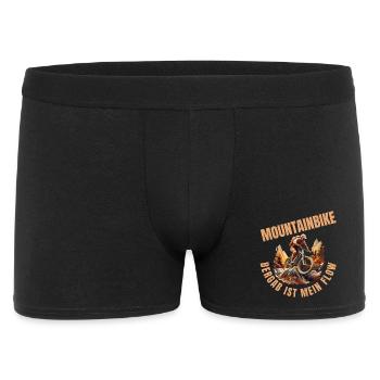 MTB: Bergab ist mein Flow - Männer Boxer Shorts - Schwarz - Vorne