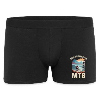 MTB: Biken ist Freiheit pur - Männer Boxer Shorts - Schwarz - Vorne