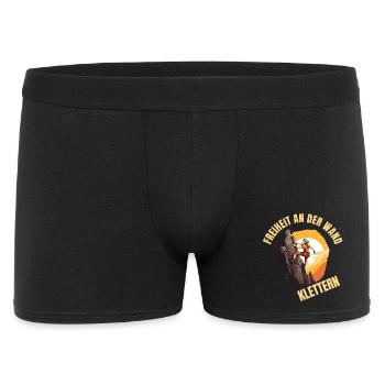 Freiheit an der Wand - Männer Boxer Shorts - Schwarz - Vorne