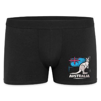 Australia Kangaroo Comic Flag Nature Animals Logo - Men's Boxer Shorts - black - Front