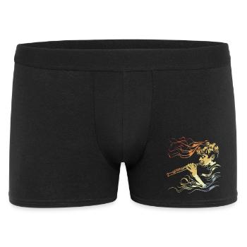 Flute Boy Drawing Vintage - Men's Boxer Shorts - black - Front