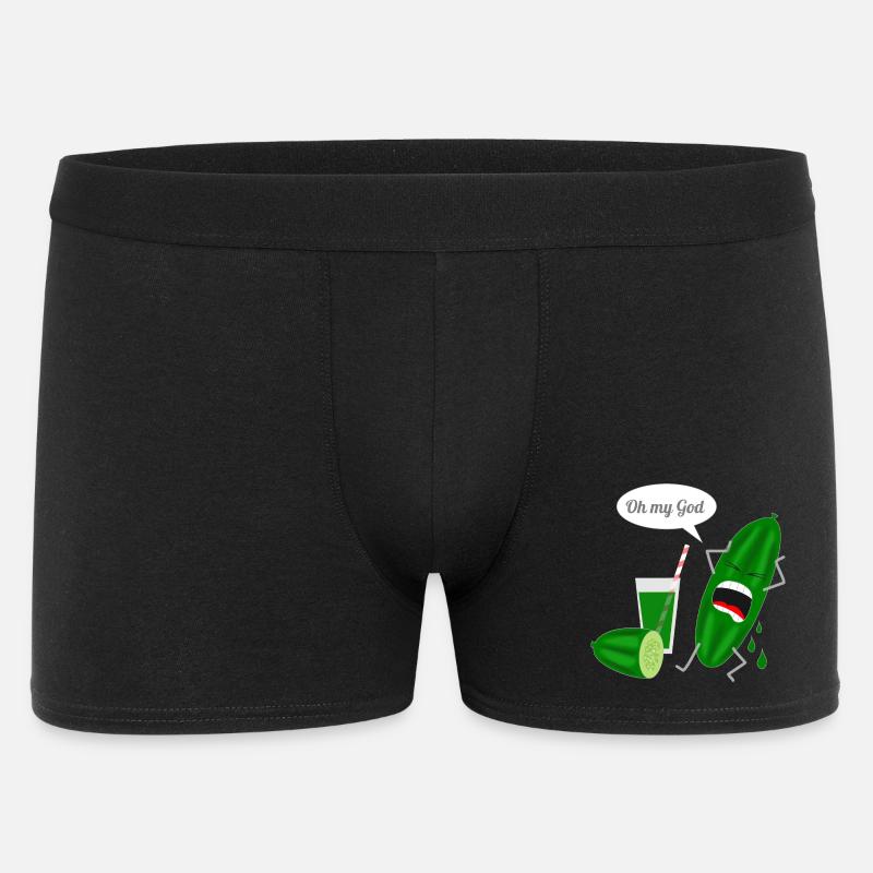Humorvolles Gurkendesign mit Schrei - Männer Boxer Shorts - Schwarz
