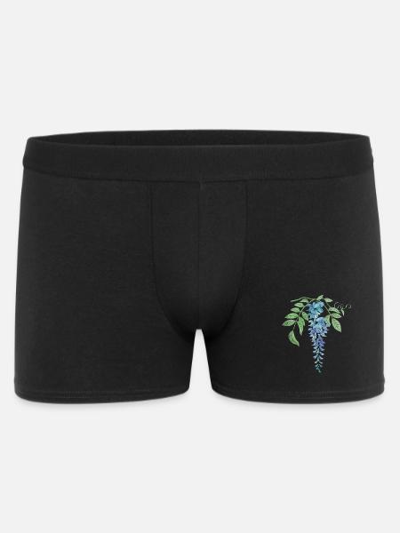 Wild Blue Wisteria Illustration - Men's Boxer Shorts - black