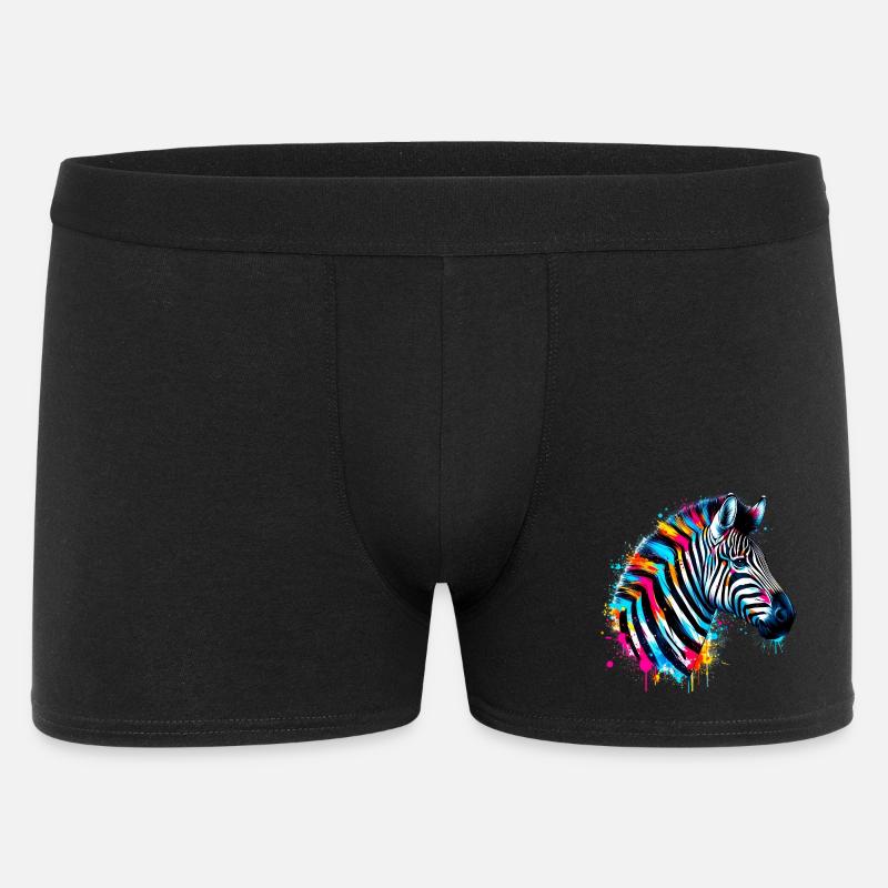 Zebra - Männer Boxer Shorts - Schwarz