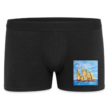 Fjordboot Segelregatte - Männer Boxer Shorts - Schwarz - Vorne