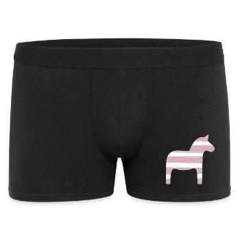Dala Horse Stripe Pink Girl Scandinavian Decoration - Men's Boxer Shorts - black - Front