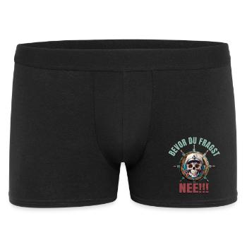 Bevor du fragst - Nee - Männer Boxer Shorts - Schwarz - Vorne