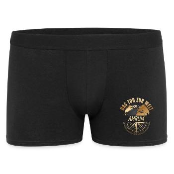 Das Tor zur Welt - Amrum - Männer Boxer Shorts - Schwarz - Vorne