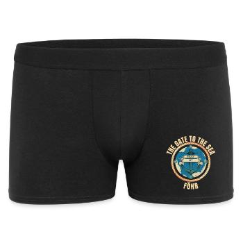 The Gate to the Sea - Föhr - Männer Boxer Shorts - Schwarz - Vorne