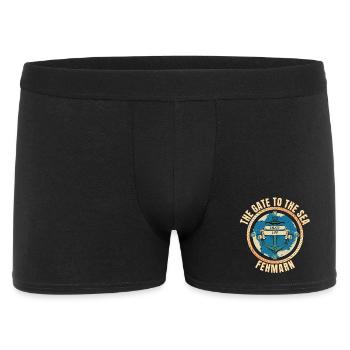 The Gate to the Sea - Fehmarn - Männer Boxer Shorts - Schwarz - Vorne