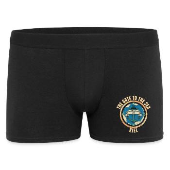 The Gate to the Sea - Kiel - Männer Boxer Shorts - Schwarz - Vorne
