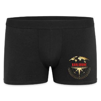 Koordinaten Karlsruhe - Männer Boxer Shorts - Schwarz - Vorne