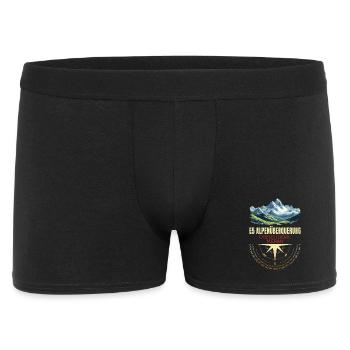 E5 Alpenüberquerung - Männer Boxer Shorts - Schwarz - Vorne