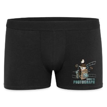 Born to Photograph - Männer Boxer Shorts - Schwarz - Vorne