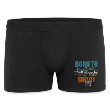 Born to shoot - Männer Boxer Shorts - Schwarz - Vorne