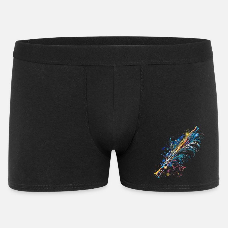 Flöten Comic - Männer Boxer Shorts - Schwarz