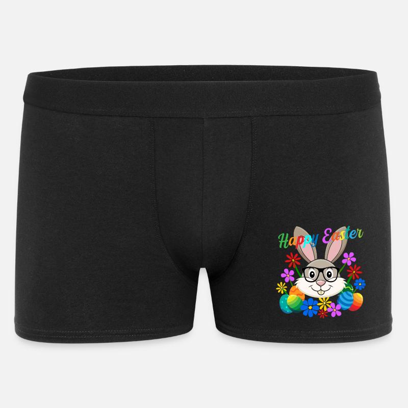 Frohe Ostern Osterhase - Männer Boxer Shorts - Schwarz