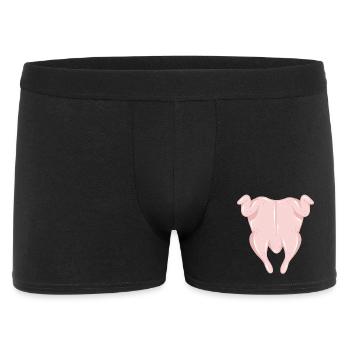 Poulet rôti cru – illustration de cuisine humoristique - Boxer Homme - noir - Devant