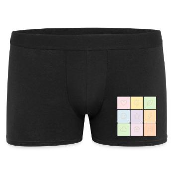 Pastel Bento Vibes - Männer Boxer Shorts - Schwarz - Vorne