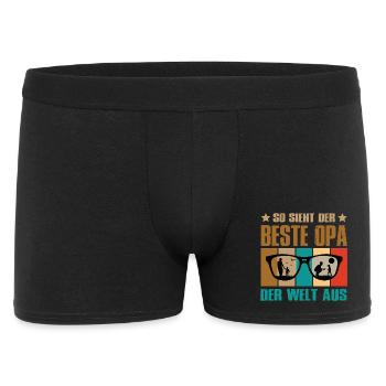 So Sieht Der Beste Opa Der Welt Aus - Männer Boxer Shorts - Schwarz - Vorne