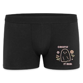 Süßes Geist Design – Creepin' It Real Retro Look - Männer Boxer Shorts - Schwarz - Vorne