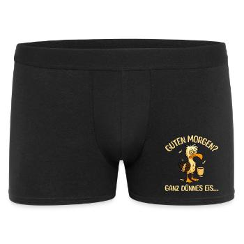 Morning grouch seagull with coffee - Men's Boxer Shorts - black - Front