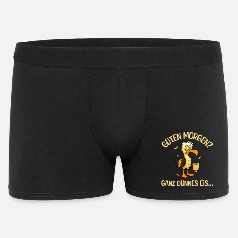 Morgenmuffel Möwe mit Kaffee - Männer Boxer Shorts - Schwarz