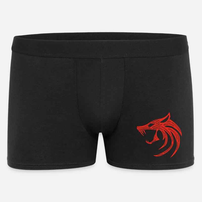 Roter Dämonischer Wolf - Männer Boxer Shorts - Schwarz
