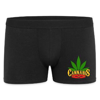 Cannabis Logo with Leaf and 420 Detail - Men's Boxer Shorts - black - Front