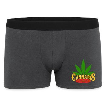 Logo du cannabis avec feuille et détail 420 - Boxer Homme - charbon - Devant