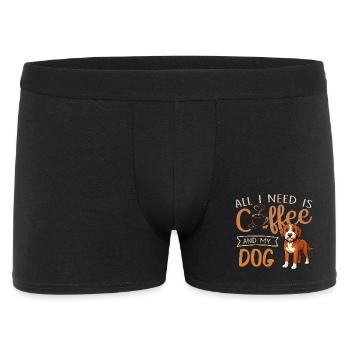 Café, chien et moi - Boxer Homme - noir - Devant