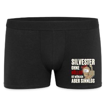 Réveillon du Nouvel An uniquement avec feux d'artifice - Boxer Homme - noir - Devant