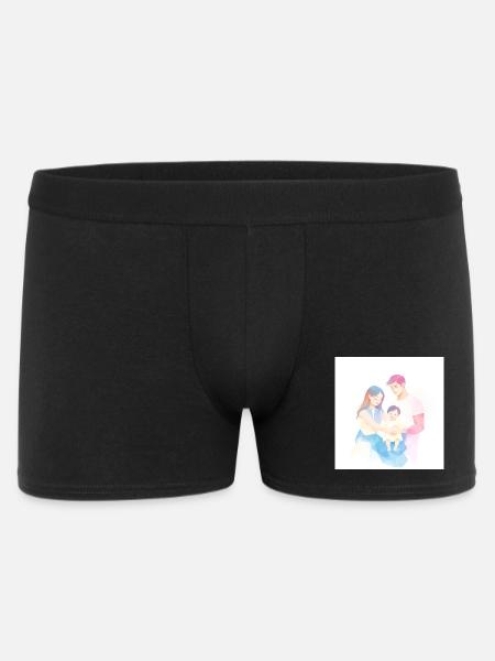 Cute and modern family illustration - Men's Boxer Shorts - black