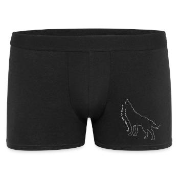 Heulender Wolf Linie Kunst Design - Männer Boxer Shorts - Schwarz - Vorne