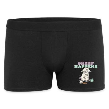 Sheep Happens Pastel Laugh - Men's Boxer Shorts - black - Front