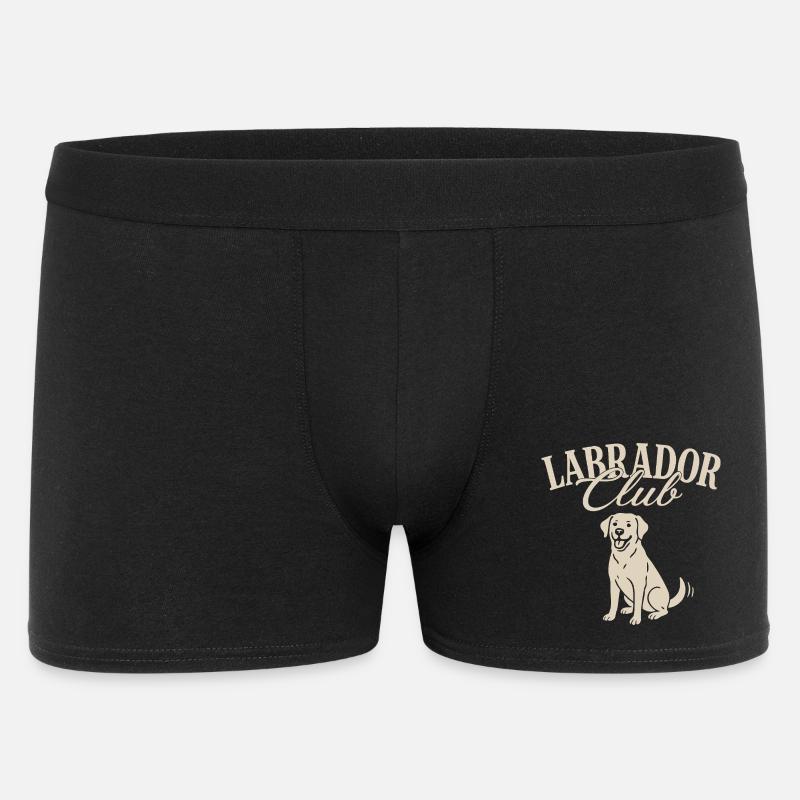 Labrador Club Illustration - Männer Boxer Shorts - Schwarz