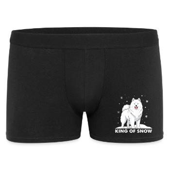 Samojede King of Snow Winter Hundemotiv - Männer Boxer Shorts - Schwarz - Vorne