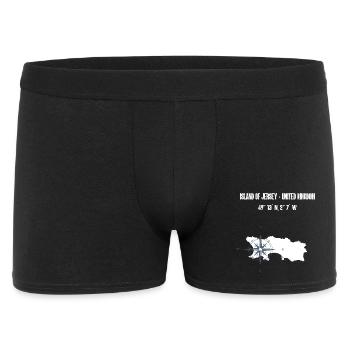 Jersey Island Map Coordinates Compass - Men's Boxer Shorts - black - Front