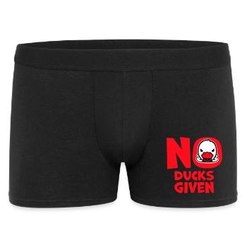 Gans No Ducks Given Mittelfinger Freche Ente Cool - Männer Boxer Shorts - Schwarz - Vorne