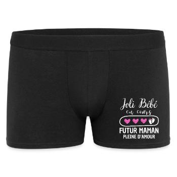 Humor Paar Schwangerschaft - Pretty Baby In Progress Zukunft - Männer Boxer Shorts - Schwarz - Vorne