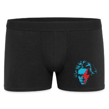 Blue Beethoven face with Red Lightning - Men's Boxer Shorts - black - Front