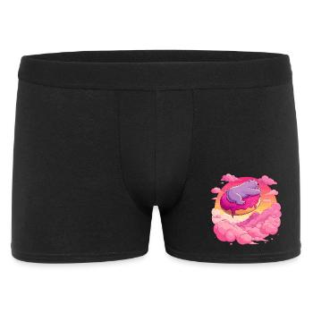 Polar bear on donut in the sea of clouds - Men's Boxer Shorts - black - Front