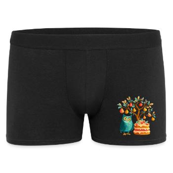 Fruit tree and owl cake - Men's Boxer Shorts - black - Front