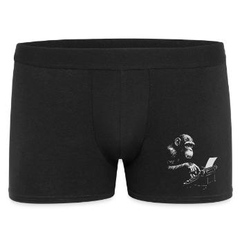 Chimp Typist Imprimé rétro - Boxer Homme - noir - Devant