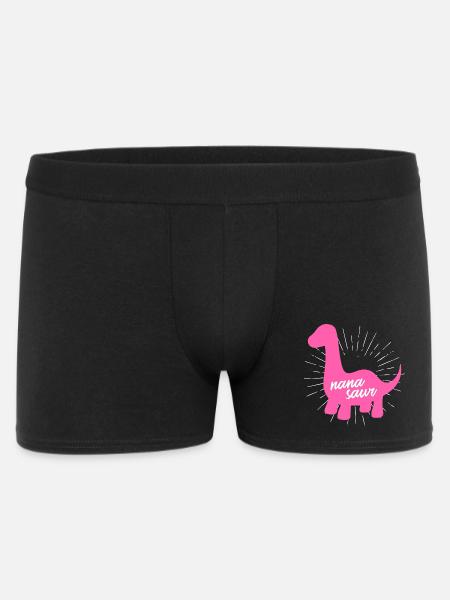 Nanasaurier-Pink-Dinosaurier-Oma-Familie - Männer Boxer Shorts - Schwarz