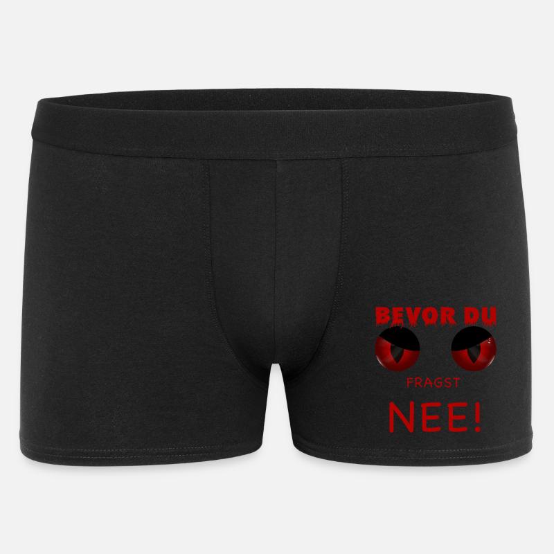 Bevor du fragst - Nee - Männer Boxer Shorts - Schwarz